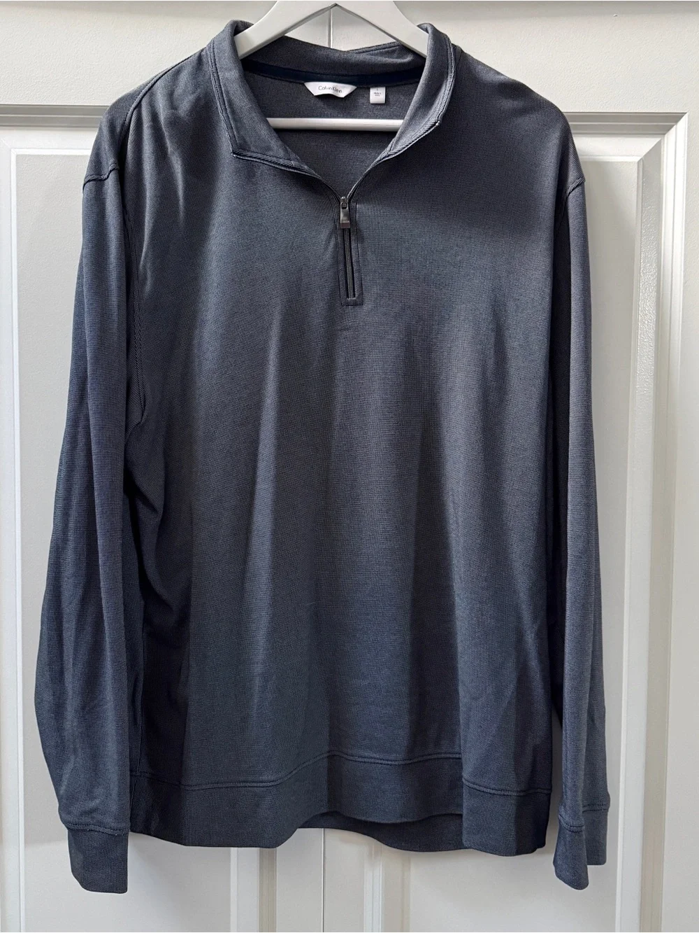 Calvin Klein Men’s Blue/Gray Quarter Zip Pullover Long Sleeve Golf Top